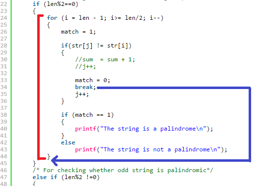 Palindrome checker working but ...-loop-img-png