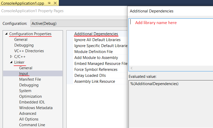 Adding libzip to project in VisualStudio2017-vs-additional-libs-png
