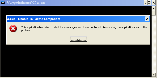 this application has failed to start because cygwincurl-4.dll was not found? Help-curl-png